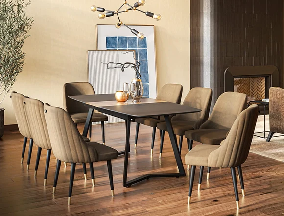 Zovrilo Classic Extendable Dining Table 8 Person With Chairs