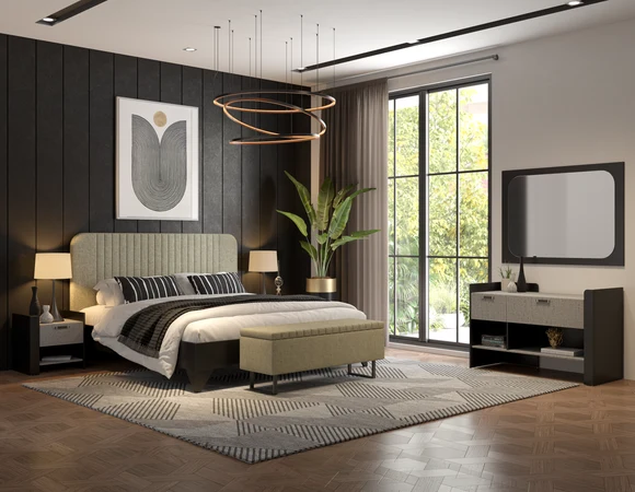 Zovrilo King Bed Set with Side Tables