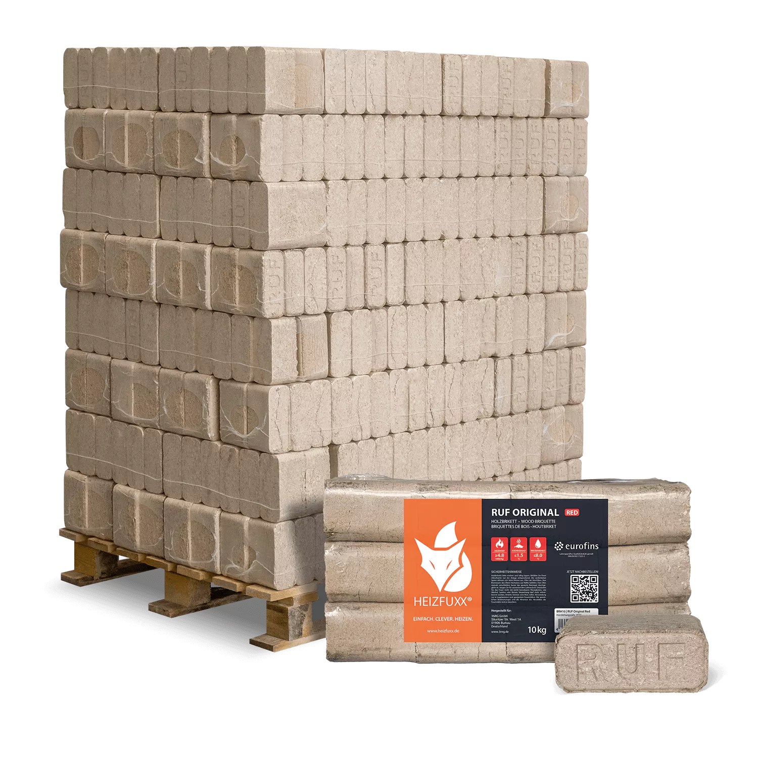 RUF Original Red wood briquettes 96 x 10 kg