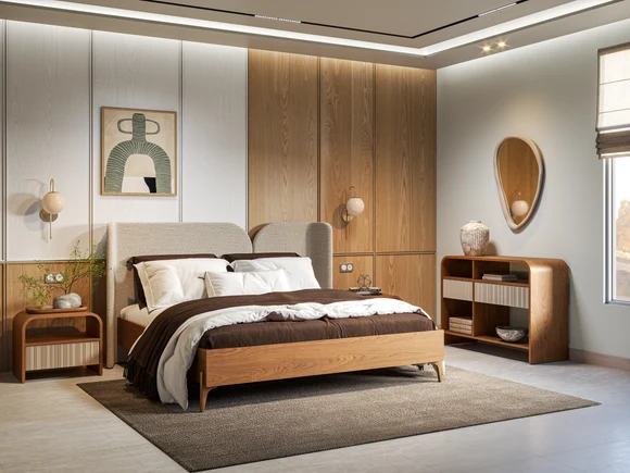 Romano King Size Bed Set With Side Tables