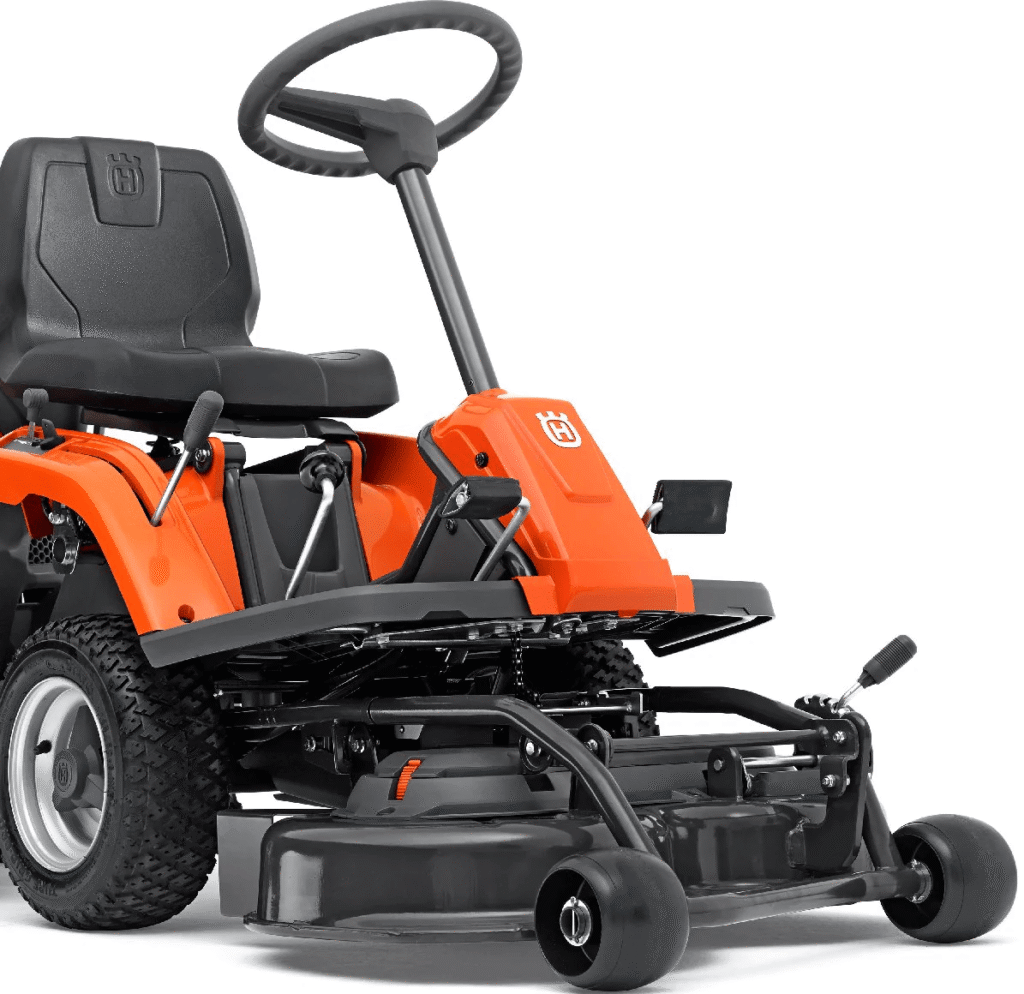 Husqvarna R 112C mit Mähdeck Combi 85 – Winterpaket mit Schneeschild, Gummileiste und Schneeketten – Modell 2025